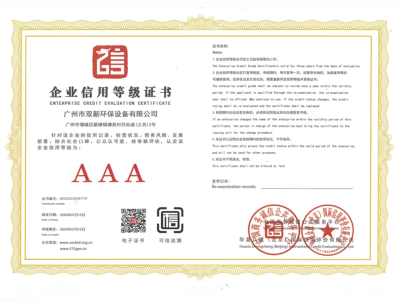 企业信用等级证书